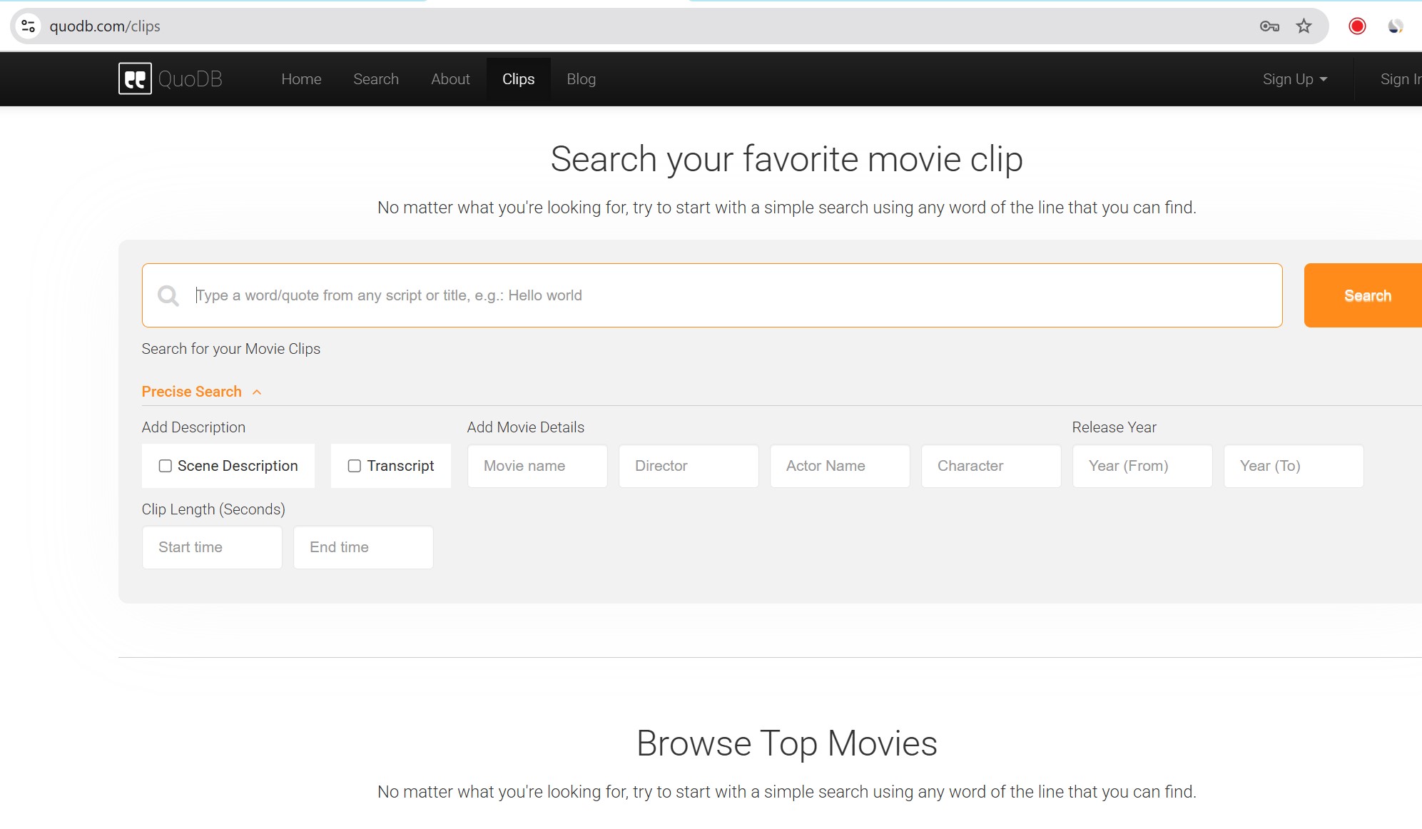 Find & Download Any Movie Clip by Quote Using QuoDB